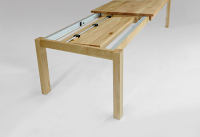 Esstisch LINO Massivholz mit Ausziehfunktion - 100cm Breite Buche 160 x 100 cm 50 x 100 cm