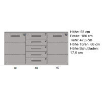 Esszimmer Sideboard Massivholz 180 cm Kernbuche