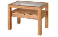 Holz Nachttisch LINO mit Glasplatte