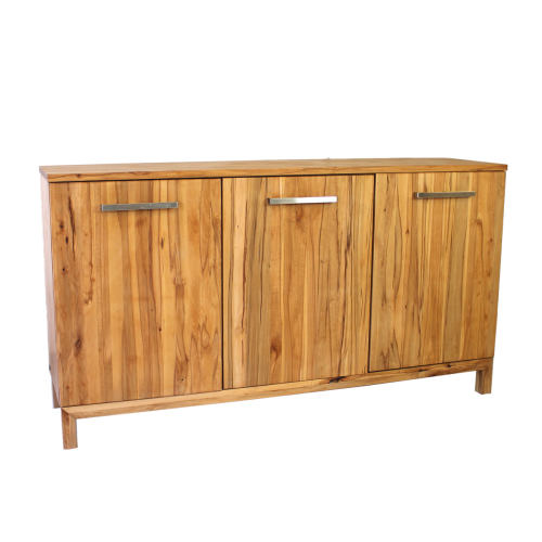 LINO Sideboard Massivholz mit 3 T&uuml;ren 180 cm Eiche