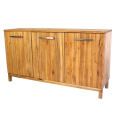 LINO Sideboard Massivholz mit 3 Türen 180 cm Wildeiche weiß geölt