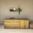 LINO Sideboard 180 cm mit 3 Schubladen Massivholz