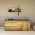 LINO Sideboard 170 cm mit 3 Schubladen Massivholz Wildeiche
