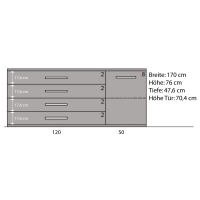 Modernes Massivholz Sideboard mit Flachsockel -170cm Kernbuche
