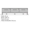Kernbuche TV-Lowboard LINO mit 3 Schubladen