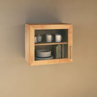 Massivholz Küchenmodul Hängeschrank mit Glastür - 60 cm