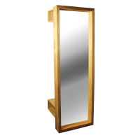 Massivholz Spiegel-Garderobe - 180 cm Wildeiche weiß geölt