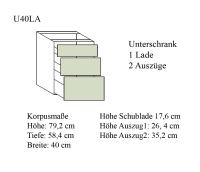 Kleine Massivholz-Küchenzeile für Spüle und Backofen Kernbuche