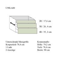 Freistehende Massivholz Kücheninsel mit offenem Regal Kernbuche