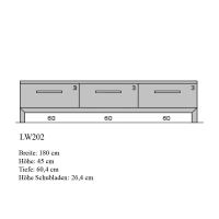 Massivholz TV-Board mit Schubladen - Tiefe 60,4 cm