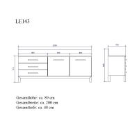 Massivholz Sideboard mit Wandblende - 200 cm Kernbuche