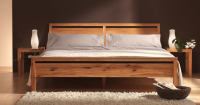 Modernes LINO Bett Classic Massivholz Wildeiche